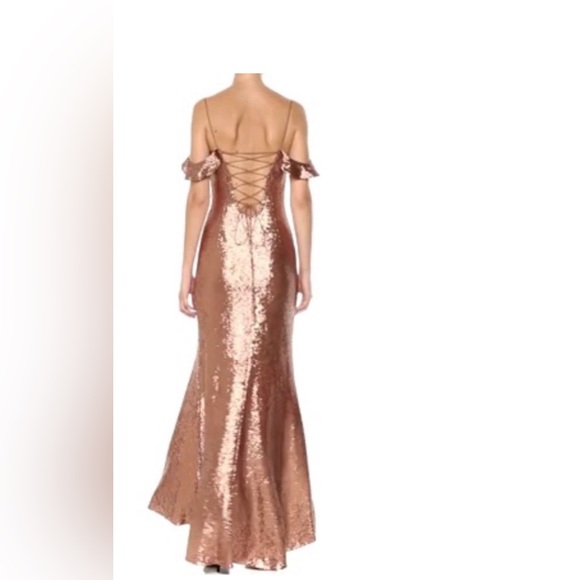 Rachel Zoe rose gold sequin evening gown - size 6 - Picture 4 of 5